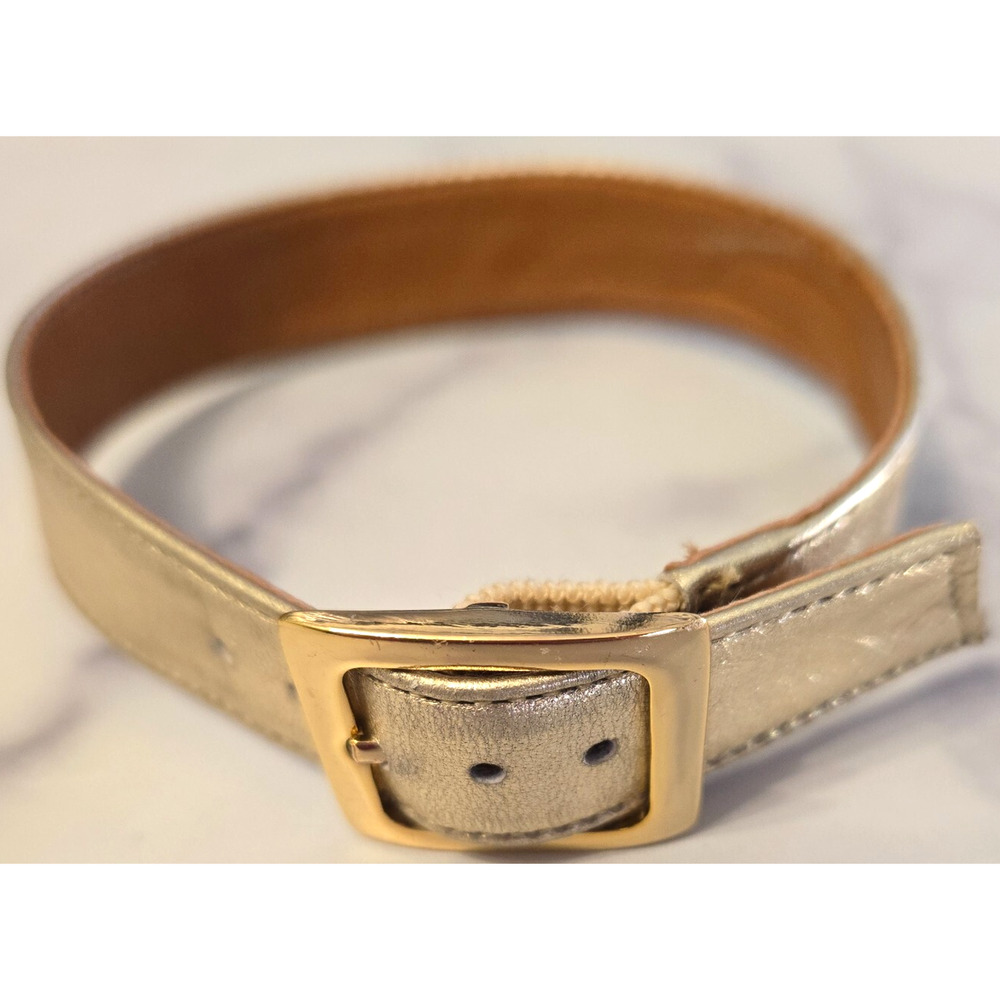 Puppy Dog Collar Gold Metallic Vegan Leather 11.5"‎ Glam Lux Mini Bougie Pet Cat